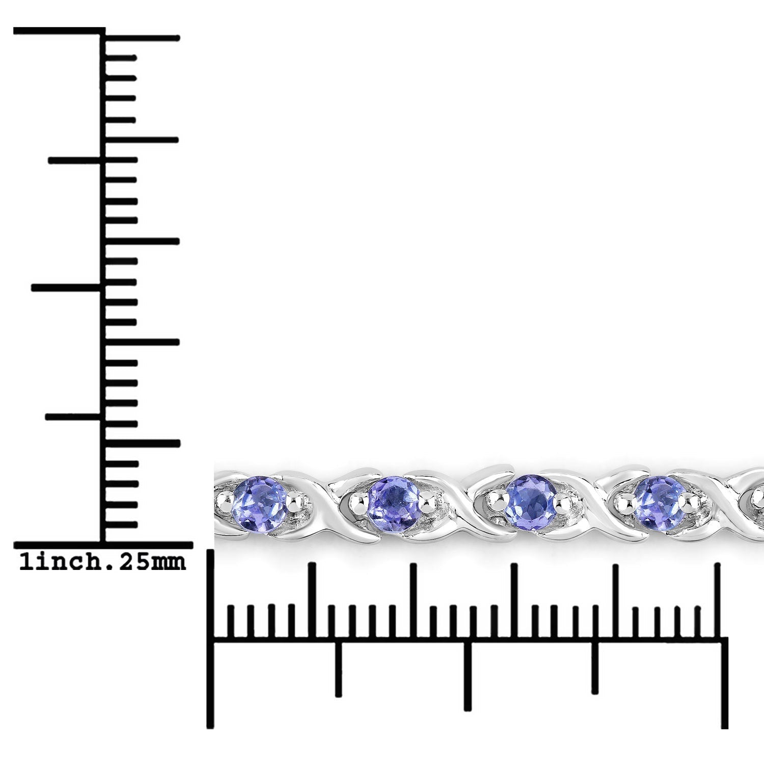 0.91 Carat Genuine Tanzanite .925 Sterling Silver Bracelet Bids.com