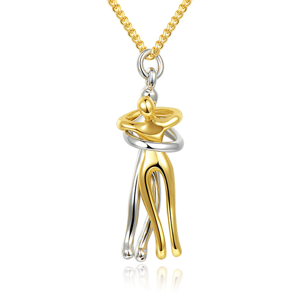 Love Hug Necklace Unisex Men Women Couple Jewelry Simple Temperament Clavicle Chain Valentines Day Lover Gift Gilles Family