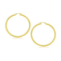 10k Yellow Gold Polished Hoop Earrings (30 mm) Bids.com
