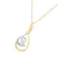 Espira 10K Two-Tone Yellow & White 1/6 Cttw Brilliant-Cut Diamond Layered Spiral 18