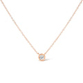 10K White Gold 1/10 Carat Round Brilliant-Cut Diamond Modern Bezel-Set Solitaire 16
