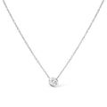 10K White Gold 1/10 Carat Round Brilliant-Cut Diamond Modern Bezel-Set Solitaire 16