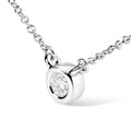 10K White Gold 1/10 Carat Round Brilliant-Cut Diamond Modern Bezel-Set Solitaire 16