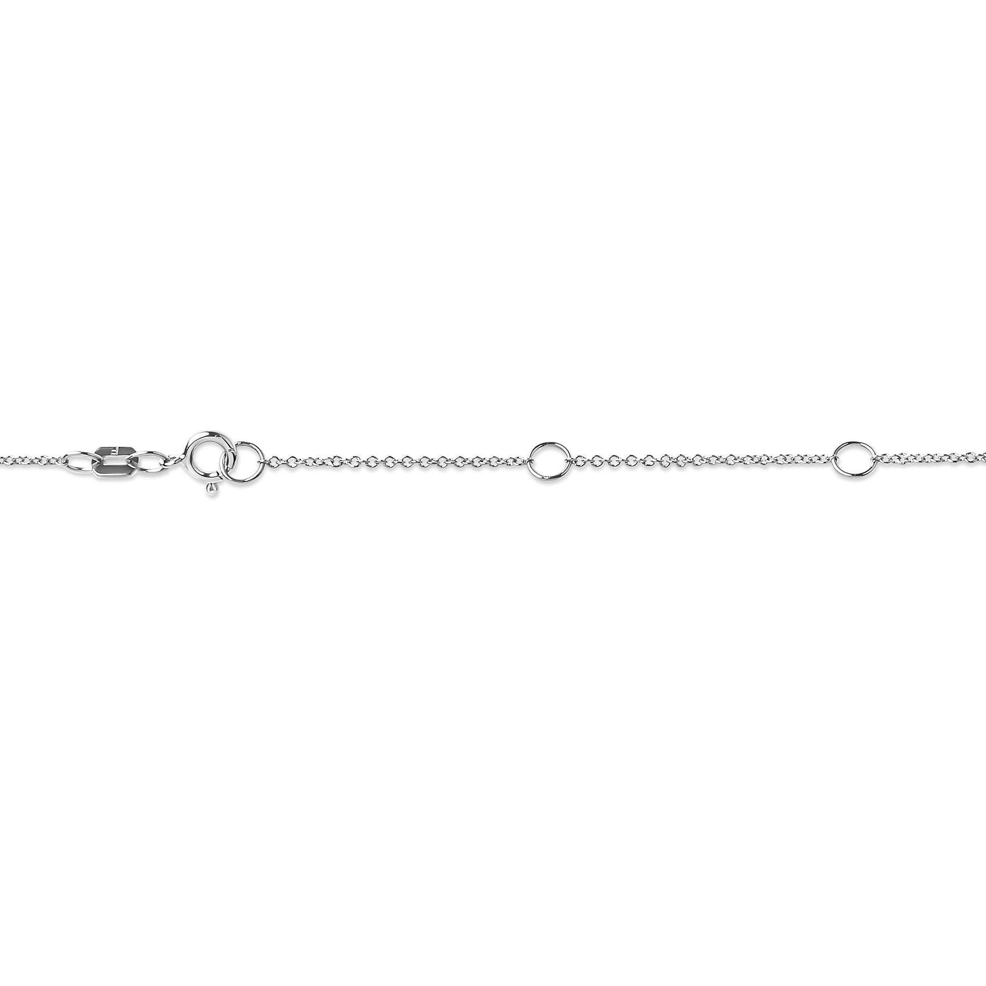 10K White Gold 1/10 Carat Round Brilliant-Cut Diamond Modern Bezel-Set Solitaire 16"-18" Pendant Necklace (H-I Color, SI2-I1 Clarity) Bids.com