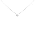 10K White Gold 1/10 Cttw Bezel Set Solitaire Princess Cut Diamond Kite Shaped Pendent Necklace - 18