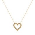 10K Yellow Gold Flashed .925 Sterling Silver 1/2 Cttw Champagne Diamond Miracle Plate Heart Pendant Necklace (K-L Color, I1-I2 Clarity) - 18
