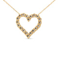 10K Yellow Gold Flashed .925 Sterling Silver 1/2 Cttw Champagne Diamond Miracle Plate Heart Pendant Necklace (K-L Color, I1-I2 Clarity) - 18
