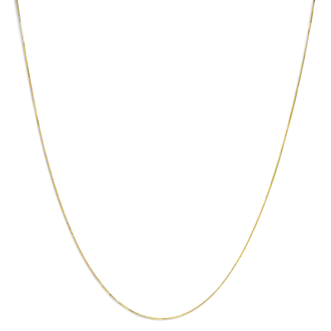 Solid 14K Yellow Gold 0.75mm Classic Box Chain Necklace. Unisex Chain - Size 16 Inches Bids.com