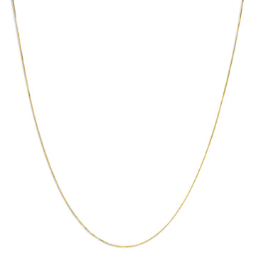Solid 14K Yellow Gold 0.75mm Classic Box Chain Necklace. Unisex Chain - Size 16 Inches Bids.com