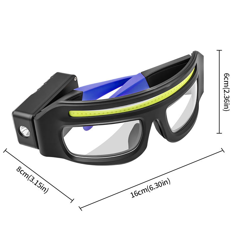 Multi-functional Glasses Light Light With Type-C Charging, Warning Headlamp, Compact And Portable, Touch-sensitive Headlamp Gilles Family