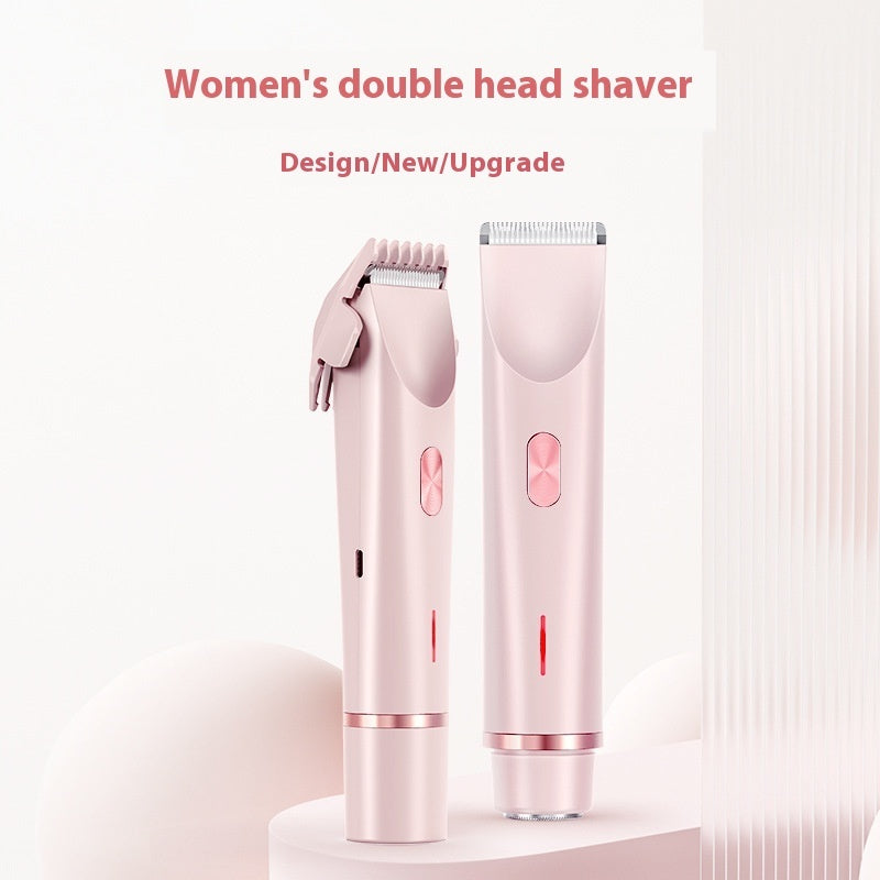 2 In 1 Hair Remover Women's Double Head Shaver Private Pubic Hair Trimmer Electric Razor Wet Dry Electric Body Hair Gilles Ak-100