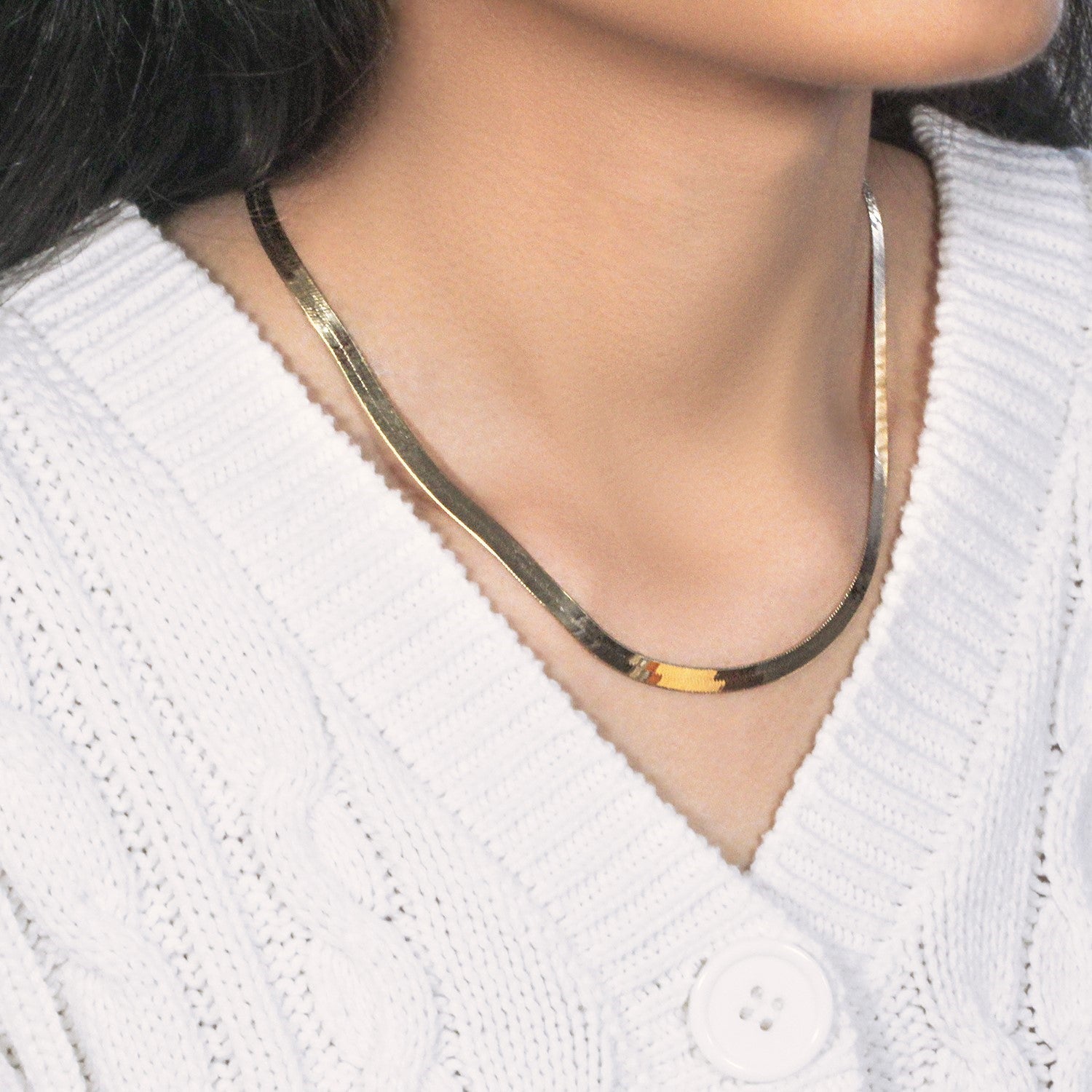 Imperial Herringbone Chain in 10k Yellow Gold (5.00 mm) Bids.com