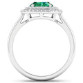 1.97 Carat Genuine Zambian Emerald  and White Diamond 14K White Gold Ring Bids.com