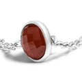 .925 Sterling Silver Bezel Set Red Garnet 5 Station Adjustable Bolo Bracelet Bids.com