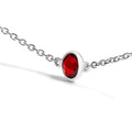 .925 Sterling Silver Bezel Set Red Garnet 5 Station Adjustable Bolo Bracelet Bids.com
