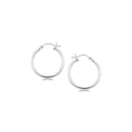 Sterling Silver Polished Thin Hoop Earrings with Rhodium Plating (20mm) Bids.com