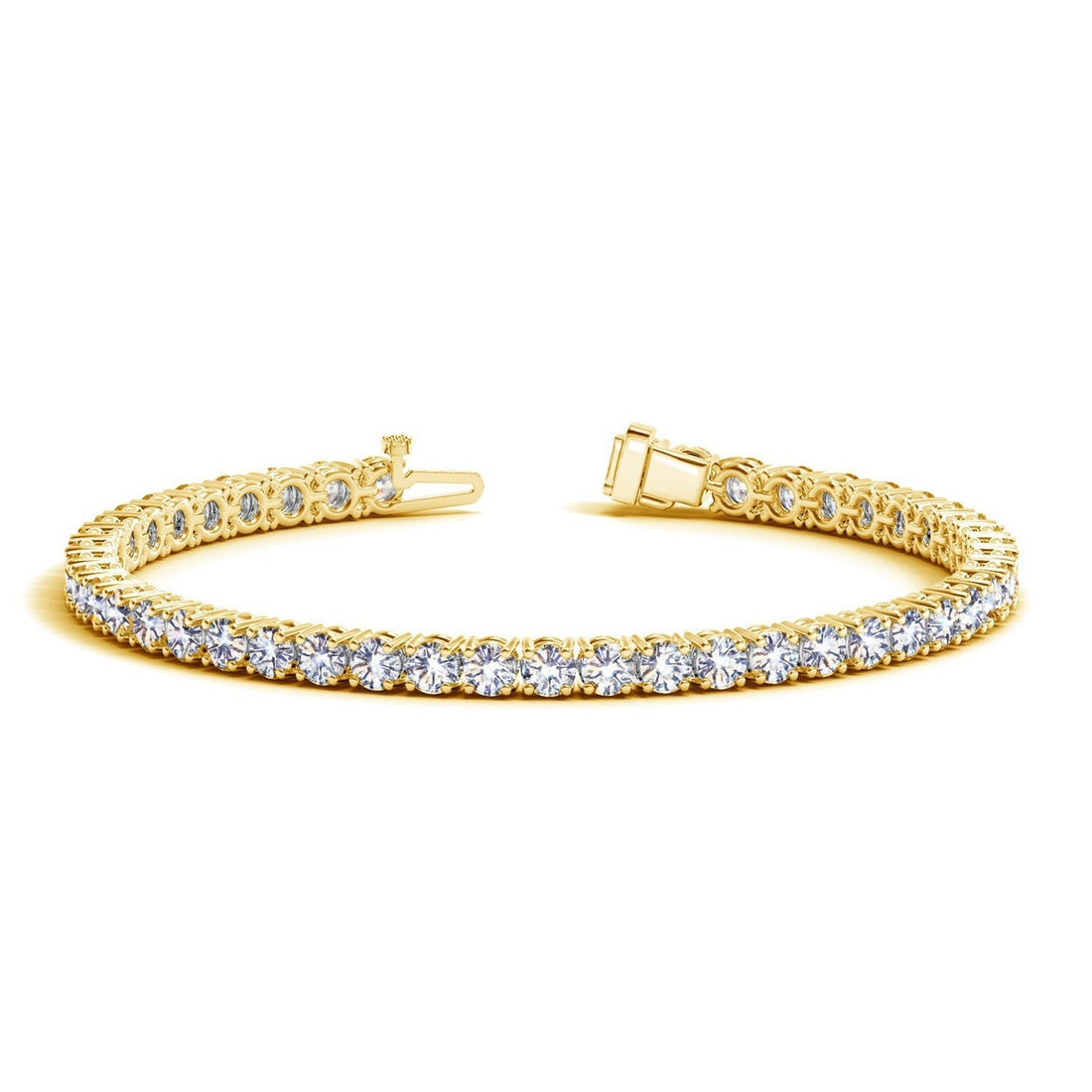 Lab Grown Round Diamond Tennis Bracelet in 14k Yellow Gold (8 cctw F/G  VS2/SI1) Bids.com