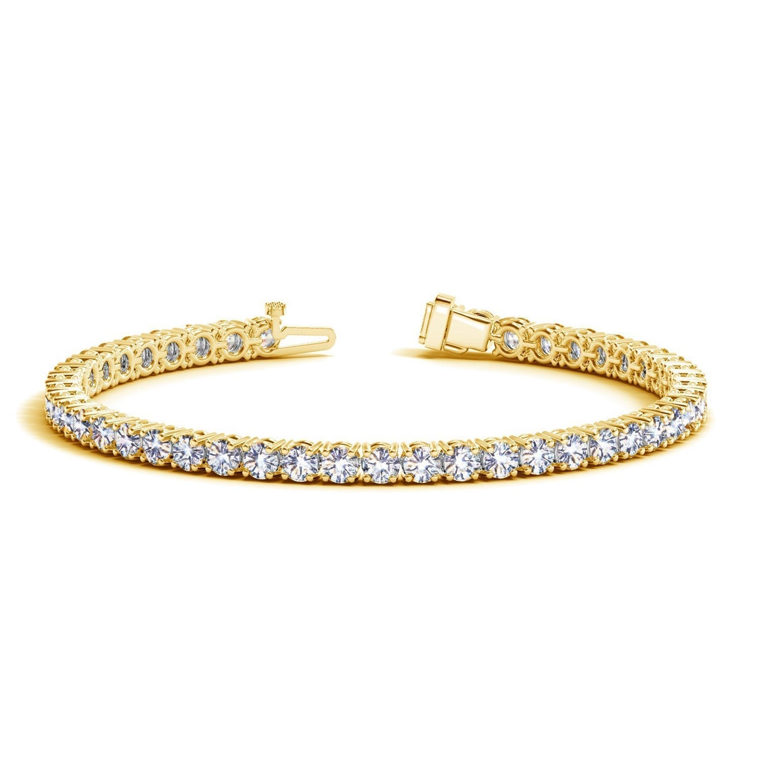 Lab Grown Round Diamond Tennis Bracelet in 14k Yellow Gold (8 cctw F/G  VS2/SI1) Bids.com