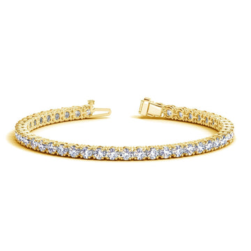 Lab Grown Round Diamond Tennis Bracelet in 14k Yellow Gold (8 cctw F/G  VS2/SI1) Bids.com
