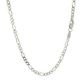 2.6mm 14k White Gold Solid Figaro Chain Bids.com