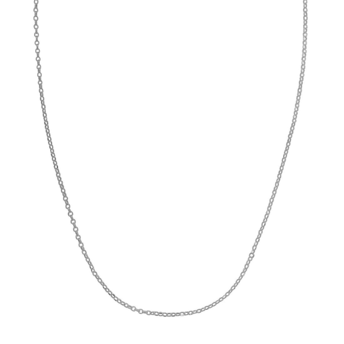 Double Extendable Cable Chain in 14k White Gold (1.40 mm) Bids.com