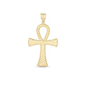 14k Yellow Gold High Polish Textured Ankh Pendant Bids.com