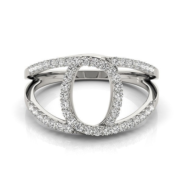 14k White Gold Diamond Loop Style Dual Band Ring (1/2 cttw) Bids.com
