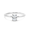 14K White Gold 1/2 Cttw Oval Lab Grown Diamond 4 Prong Solitaire Engagement Ring (F-G Color, VS2-SI1 Clarity) - Size 7 Bids.com
