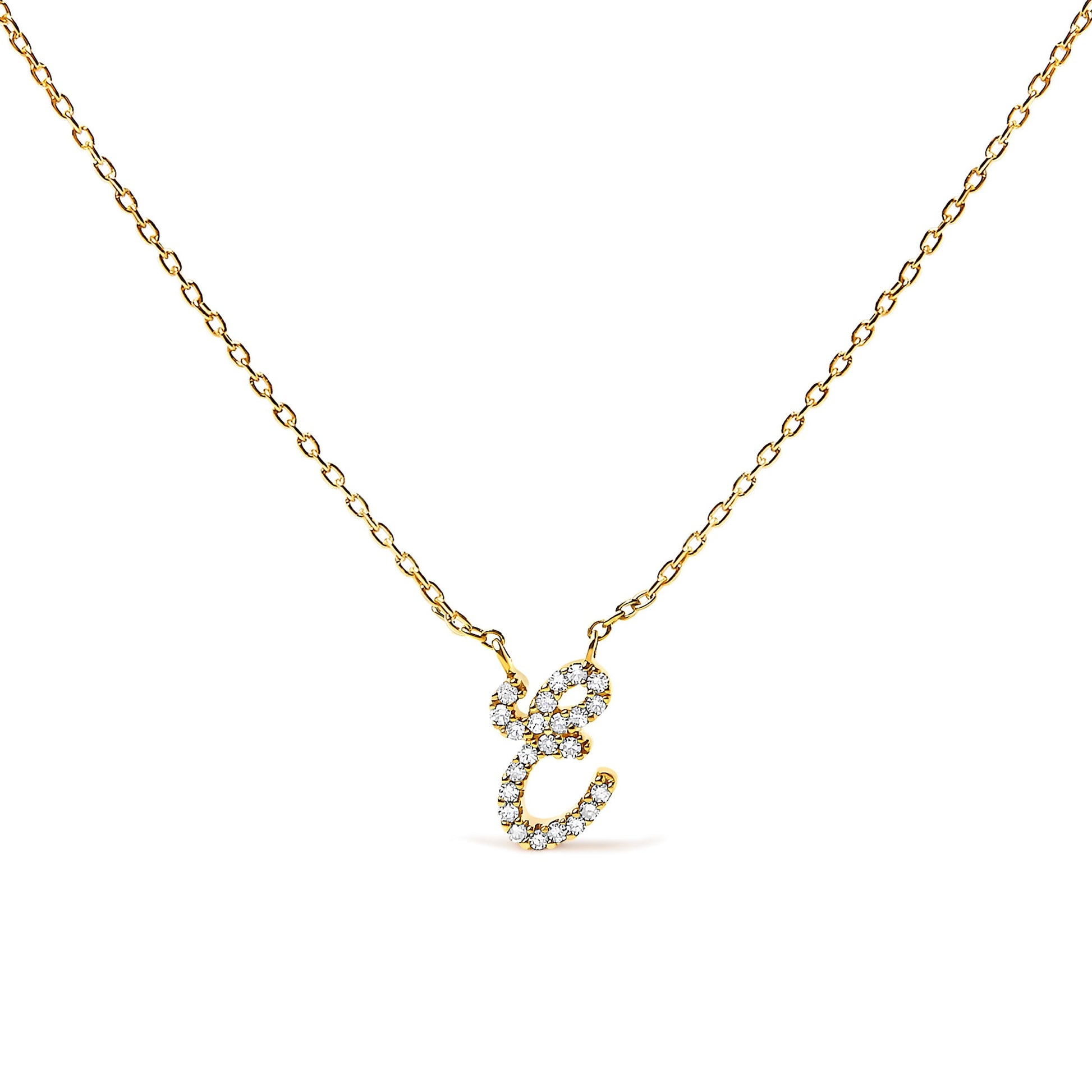 10K White Gold Diamond Accent "A" Initial Script Style Pendant Necklace Bids.com