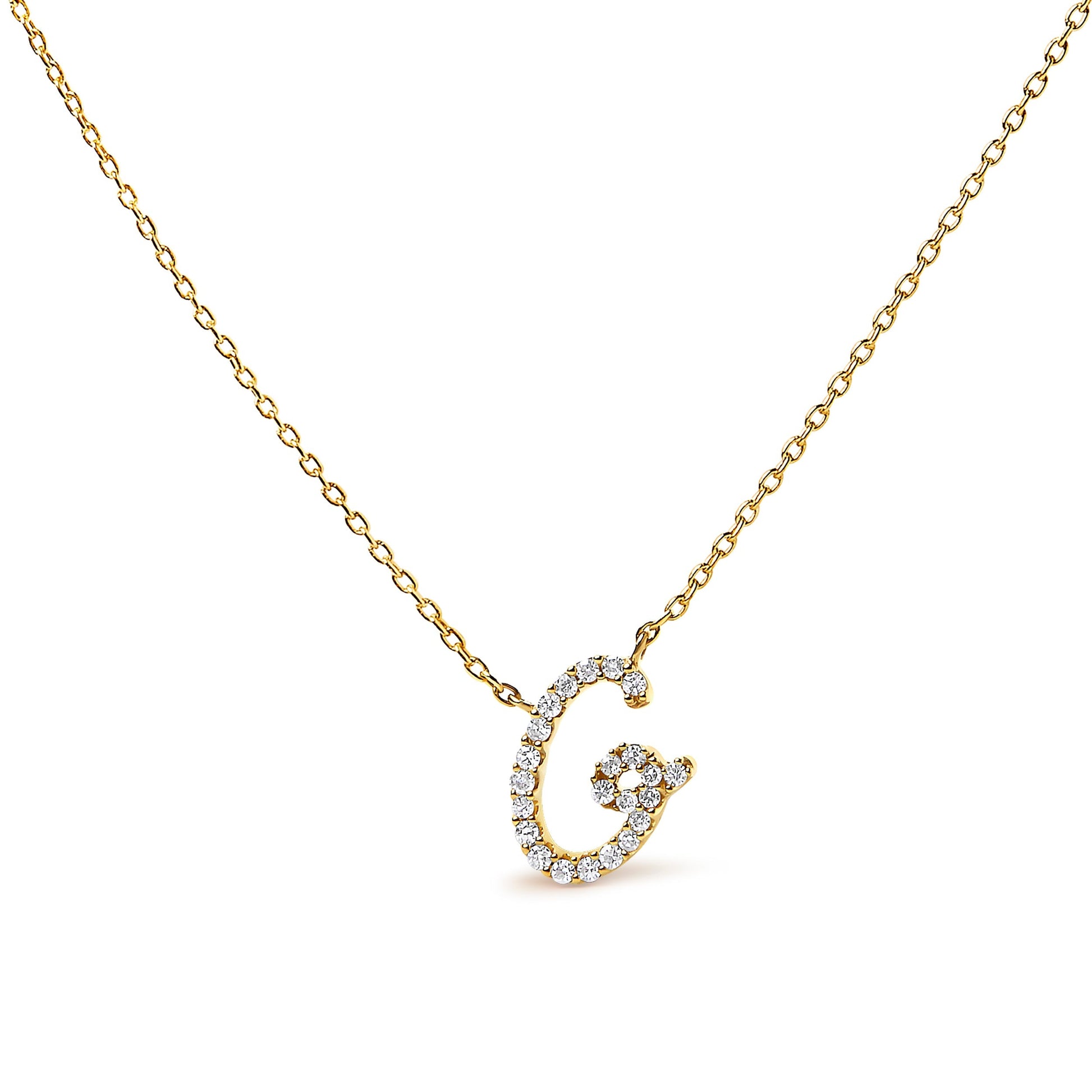 10K White Gold Diamond Accent "A" Initial Script Style Pendant Necklace Bids.com