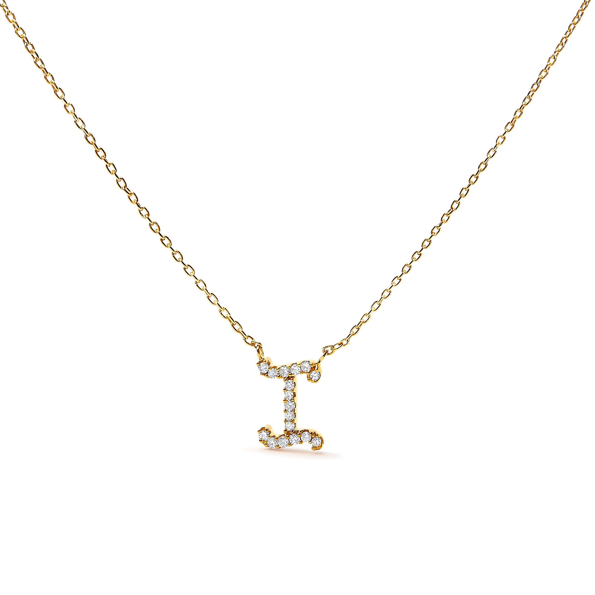 10K White Gold Diamond Accent "A" Initial Script Style Pendant Necklace Bids.com