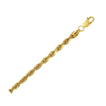 10k Yellow Gold Lite Rope Bracelet (5.00 mm) Bids.com