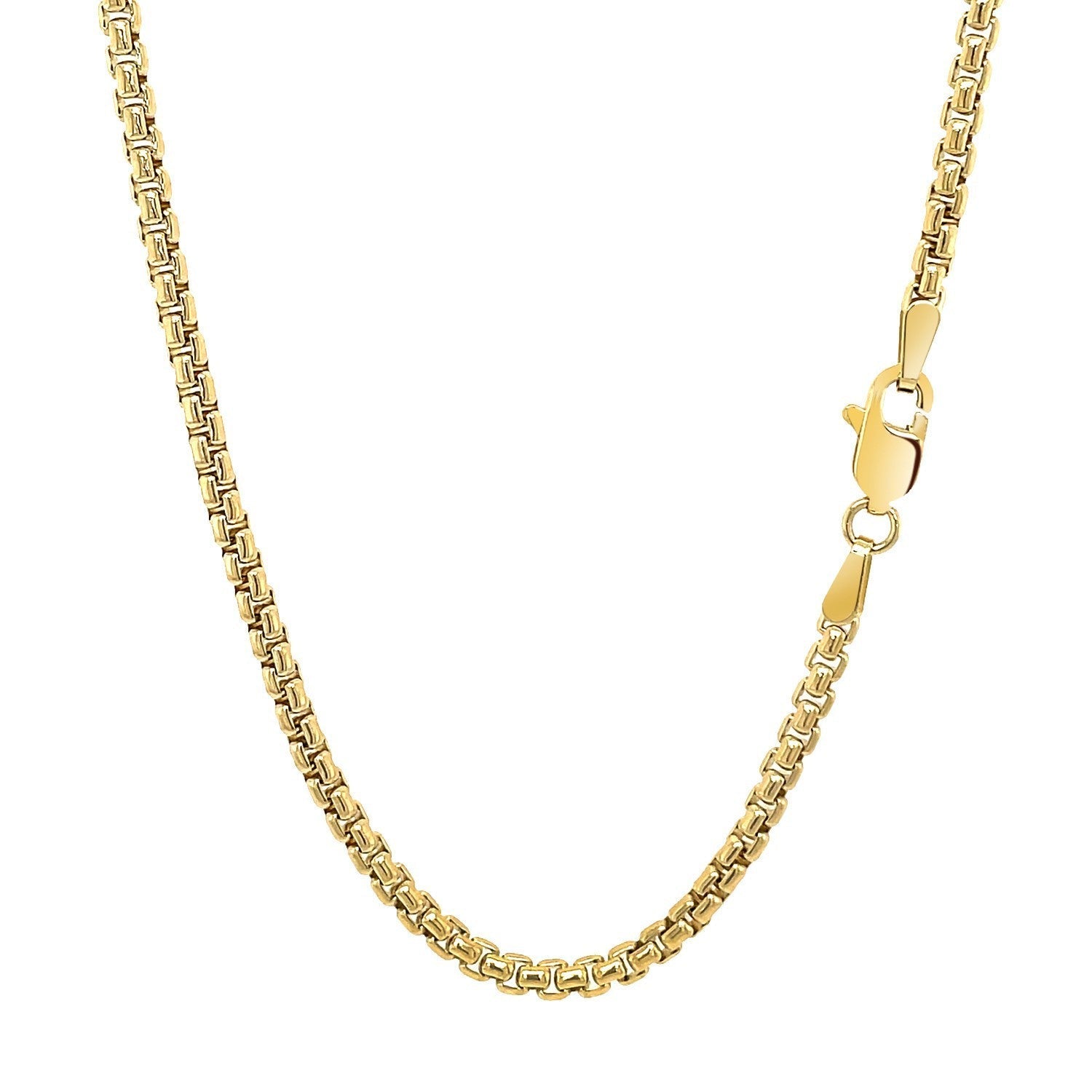 14k Yellow Gold Solid Round Box Chain 2.5 mm Bids.com