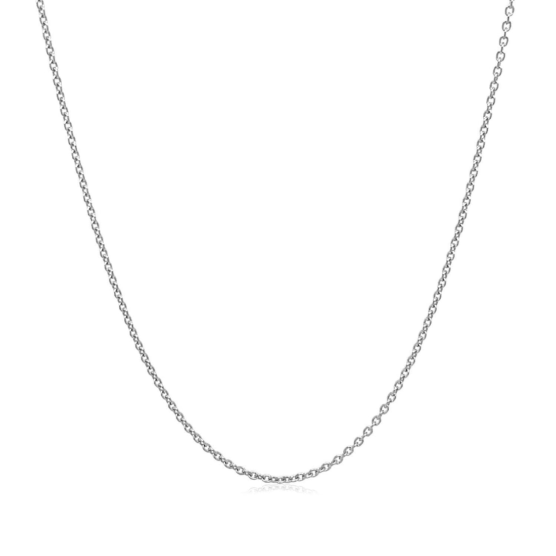 14k White Gold Round Cable Link Chain 1.1mm Bids.com