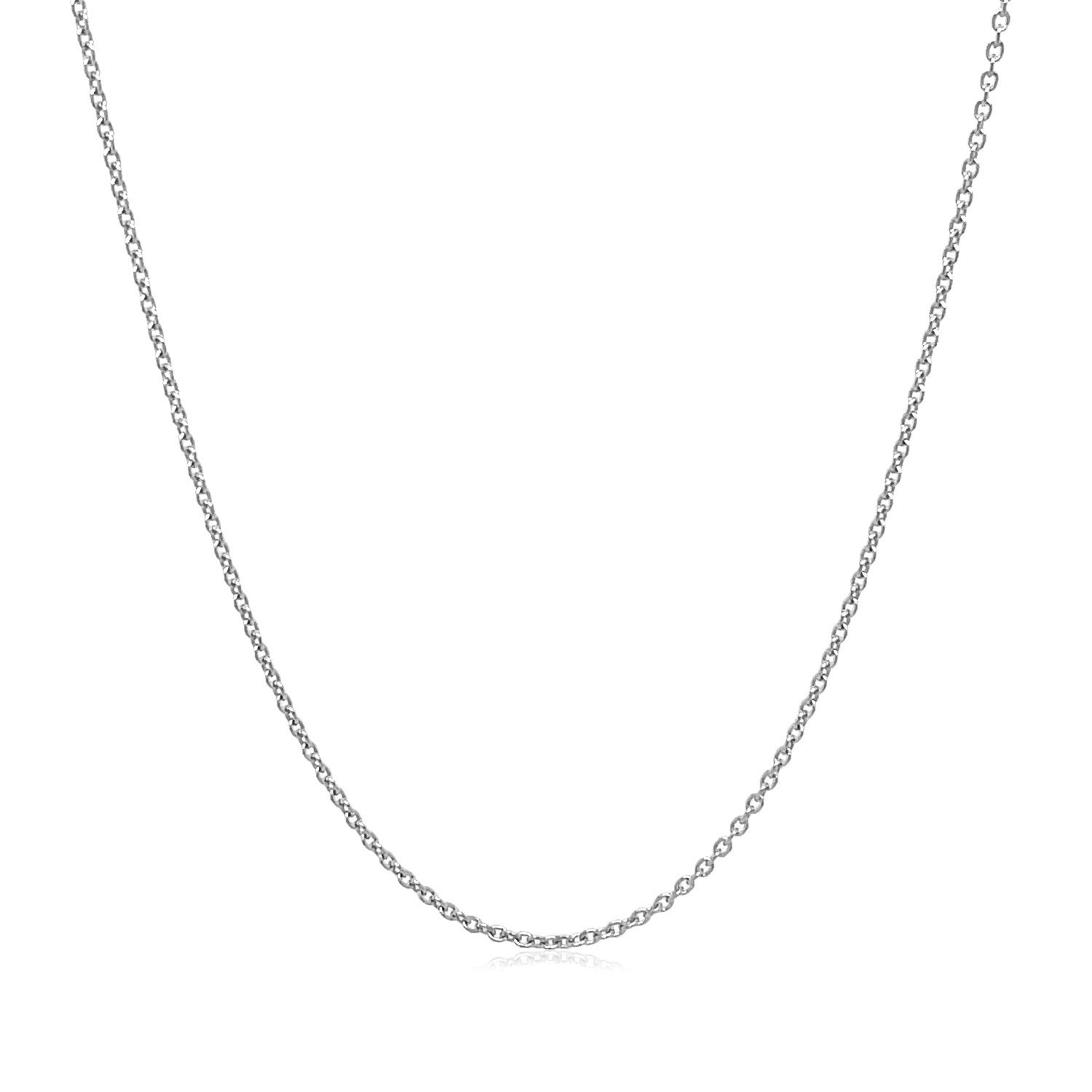 14k White Gold Round Cable Link Chain 1.1mm Bids.com