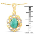 2.78 Carat Genuine Emerald and White Topaz .925 Sterling Silver Pendant Bids.com