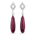 23.25 Carat Dyed Ruby and White Topaz .925 Sterling Silver Earrings Bids.com