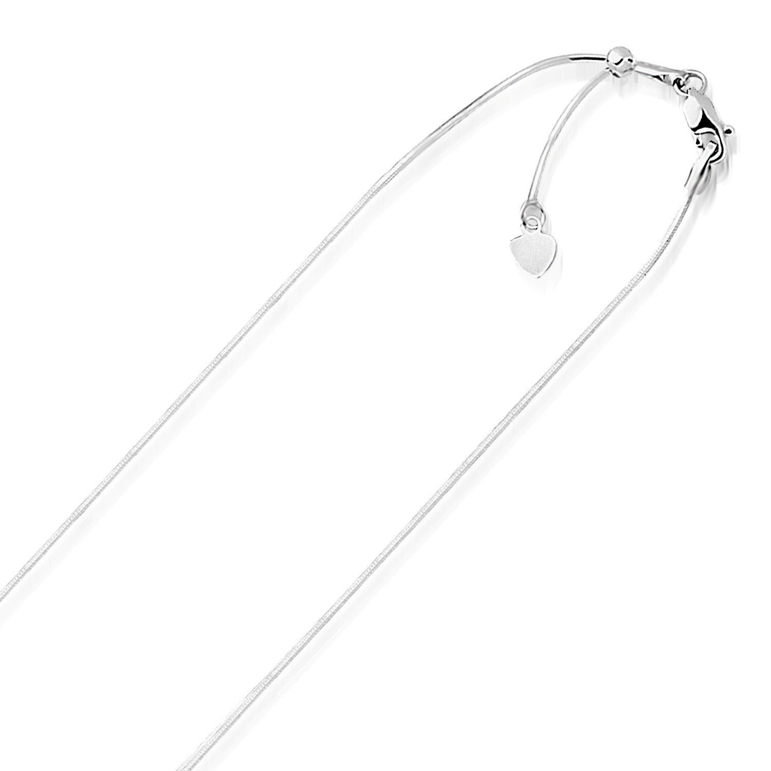 14k White Gold Adjustable Snake Chain 0.85mm Bids.com