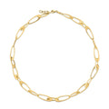 14K Yellow Gold Italian Oval Links Necklace Bids.com
