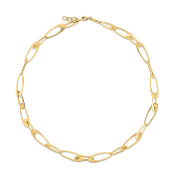 14K Yellow Gold Italian Oval Links Necklace Bids.com