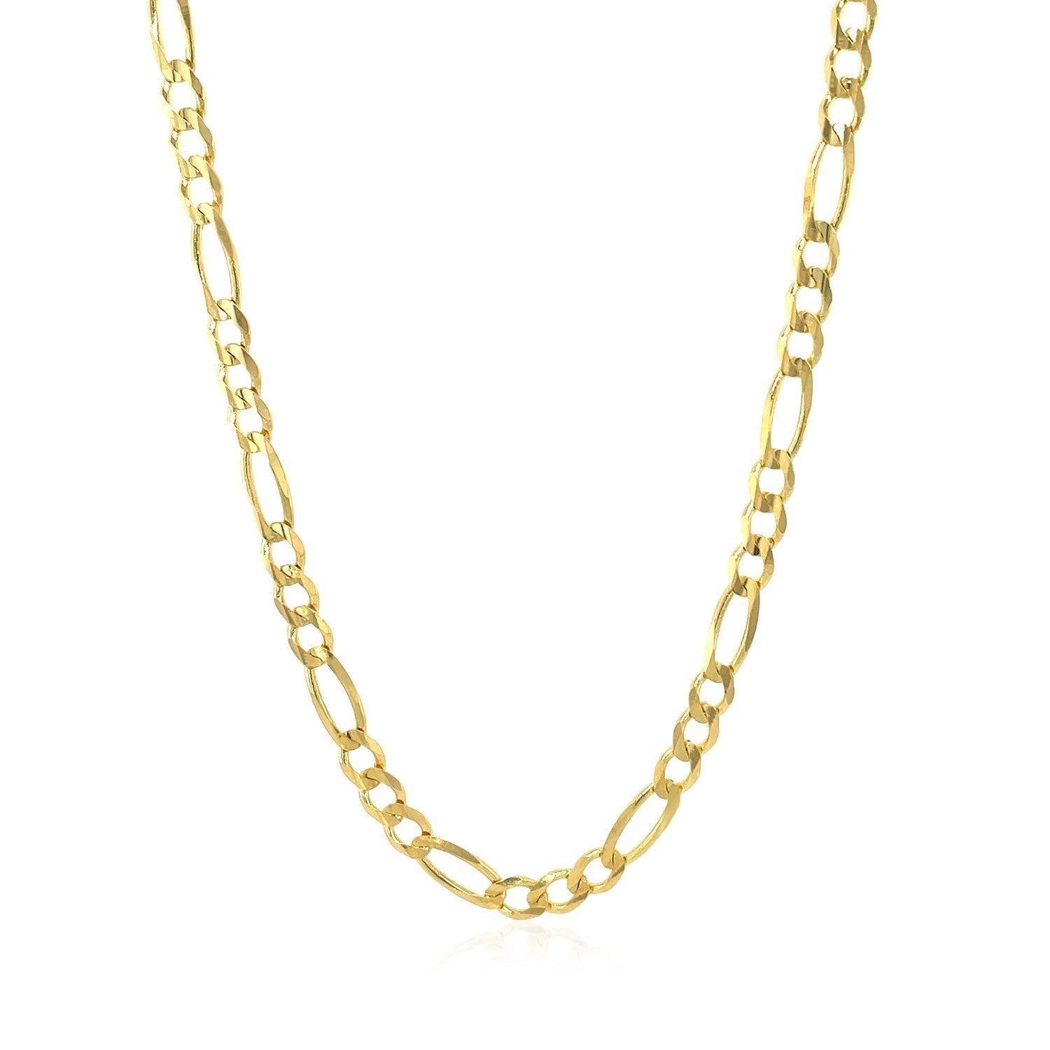 3.8mm 14k Yellow Gold Solid Figaro Chain Bids.com