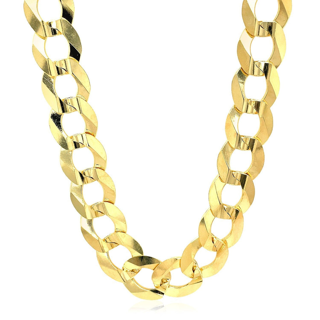14k Yellow Gold Solid Curb Chain 10.0mm Bids.com
