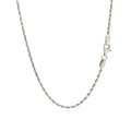 2.0mm 14k White Gold Solid Diamond Cut Rope Chain Bids.com