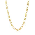 3.8mm 14k Yellow Gold Solid Figaro Chain Bids.com