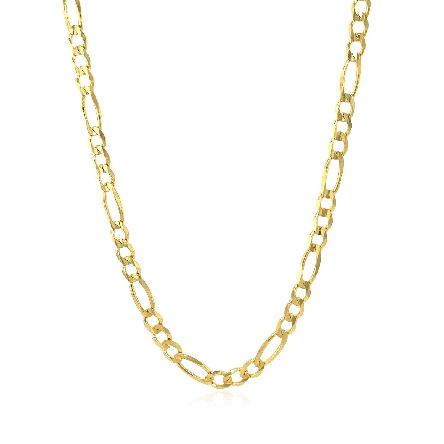 3.8mm 14k Yellow Gold Solid Figaro Chain Bids.com