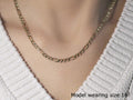 3.8mm 14k Yellow Gold Solid Figaro Chain Bids.com