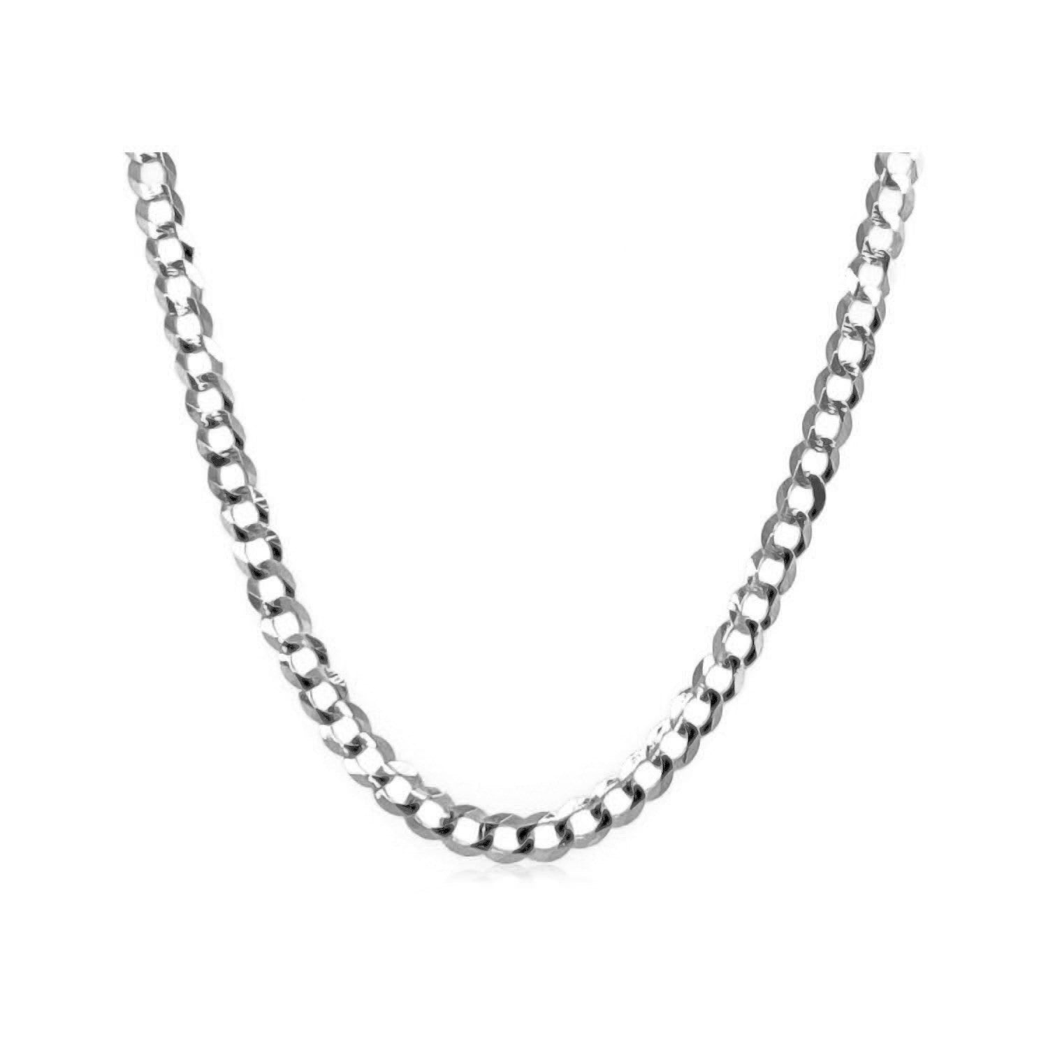 2.6mm 14k White Gold Solid Curb Chain Bids.com