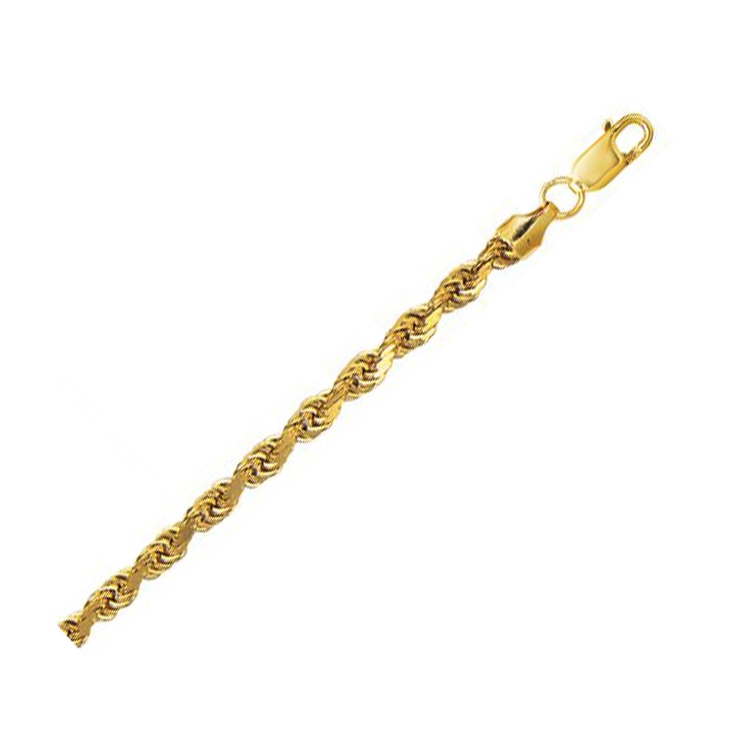 10k Yellow Gold Lite Rope Bracelet (5.00 mm) Bids.com