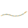 14k Yellow Gold Turquoise Paperclip Gem Link Bracelet (7.00 mm) Bids.com