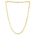14k Yellow Gold Oval Domed Paperclip Chain Necklace (5.30 mm) Bids.com